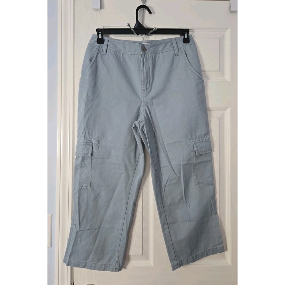 Caribbean Joe Women's Casual Grey/Blue Cotton Blend Pants Size 8